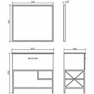 Тумба COMFORTY Бредфорд-90 (910х870х465) напольная, с раковиной, дуб темный 00-00009403