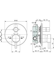 Смеситель для душа Ideal Standard CERALINE A6939AA click, встраиваемый с переключателем