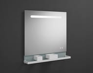 Зеркало Burgbad Fiumo 800х700х30 LED, USB, сенсор, обогрев, рейлинг, панель голубая SFXU080FOT55