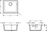 ����� �� ������� Hansgrohe S51 43431380 (500�450) ��� ����������, ����� �����