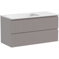 Тумба под раковину SANCOS Snob T (995х445х500) подвесная, левая, два ящика, Doha Soft SNT100LSM