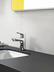 Смеситель Hansgrohe Logis 71107 для умывальника, фиксированный излив, сливной клапан PushOpen — изображение 12