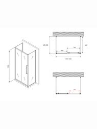 Душевой уголок ABBER Schwarzer Diamant AG30150BH-S50B-S50B (1500х500х1950) стекло 6мм,прозр./черный