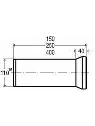 Соединение к WC Viega 110x250 пластик, прямое белое мод.3815, 101312
