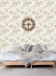 Обои виниловые на флизелине Grandeco Maison MN 3003 (0,53х10,05) деревья, бежевые (рул.)