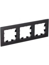 Рамка Systeme Electric ATLASDESIGN NATURE 3 поста, МЕТАЛЛ ОНИКС ATN312303
