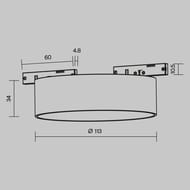 �������� ���������� Maytoni Zon (���) TR189-1-12W4K-BBS Levity 4000� 12�� 100�, IP20, ������
