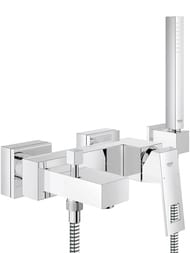 Смеситель Grohe Eurocube 23141000 для ванны/душа однорычажный, излив 174 мм, с душевым набором — миниатюра 1