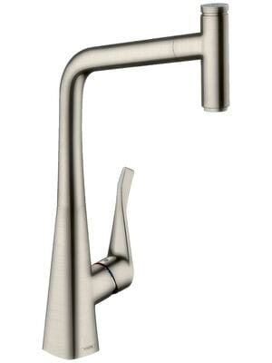 Смеситель Hansgrohe Metris Select M71 для кухни 320 мм вытяжной поворотный излив сталь 14884800