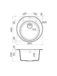 Мойка Omoikiri MIYA 50R-CH (505х490х230) врезная, тетогранит, шампань 4993508