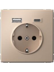 Розетка Systeme Electric ARTGALLERY 16А с 2 USB A+C, 5В/2,4А/3,0А, 2х5В/1,5А, песочная, GAL001232