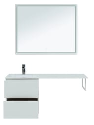 Тумба с раковиной Aquanet Алвита 120 L (1200х526х480) левая, подвесная, 2 ящика, белая 243773