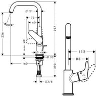 ��������� ��� ����������� Hansgrohe Focus ��������., ������� ����� 236 ��, �/�., ���� 31609000