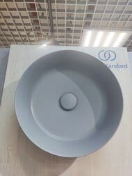 Уценка!Умывальник IPALYSS Ideal Standard (400х400х120) накладной, без перелива, цвет powder E1398X8 - уценка. — изображение 3