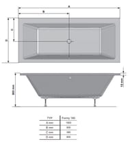 Ванна акриловая RAVAK FORMY 01 SLIM C881300000 1800x800 цвет:белый