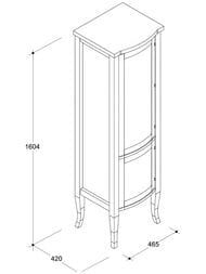 Пенал Caprigo Треви bianco 465х1600х420 правый 11550R-В031G