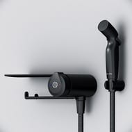 Смеситель AM.PM X-Joy TouchReel F0H85A822 с гигиеническим душем, полкой, бумагодержателем, черный — изображение 5