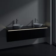 Тумба под 2 умывальника Villeroy & Boch LEGATO (1600х380х500) подвес., 2 ящ., черн.матов B599L0PD