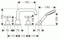 ��������� Axor Citterio 39445 �� ���� �����, 4 ���������, ������������� (���������), ������ ���