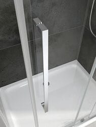 Душевое ограждение ABBER Schwarzer Diamant AG30130H-S75-S75 (1300х750x1950) П-обр., прозрачное/хром — изображение 3