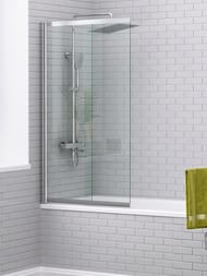 Шторка на ванну WasserKraft Main 1000х1400 41S02-100 двухстворчатая,стекло прозрачн./профиль серебр