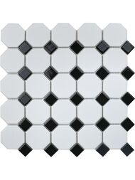Мозаика керамическая Starmosaic Octagon small White/Black Matt 295х295х6 белая+черная IDLA2575 (шт.) — миниатюра 1