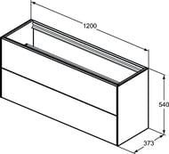 Тумба под раковину Ideal Standard CONCA 1200x373x540 2 ящика внешних, антрацит матовый лак T3951Y2 — изображение 5