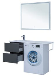 Тумба с раковиной Aquanet Алвита 120 L (1200х526х480) левая, подвесная, 2 ящ., серый антрацит 243777