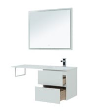 Тумба с раковиной Aquanet Алвита 120 R (1200х526х480) правая, подвесная, 2 ящика, белая 243726