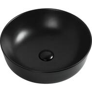 Раковина накладная Aquanet Moon-1-MB 415х135 круглая, без перелива и отв. под смес., черный 245827