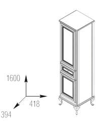 Пенал Caprigo Фреско bianco antico 418х1600х394 правый 10650R-011 — миниатюра 3