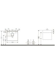 Тумба под раковину Duravit D-Neo 434х440х322 подвесная, 1 дверца, белый матовый DE4217R04180000