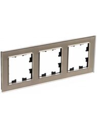 Рамка Systeme Electric ATLASDESIGN NATURE 3 поста, СТЕКЛО ШАМПАНЬ ATN320503