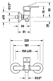 ��������� ��� ���� Duravit A.1 ���������, �������������, ��� ������, ����: ���� A14230001010