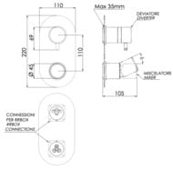 Смеситель для душа Daniel Trilogy TG612D3KBCR, хром