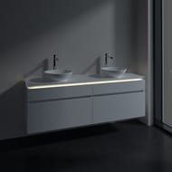 Тумба под 2 умывальника Villeroy & Boch LEGATO (1600х550х500) подвес., 4 ящика, бел.матов B600L0MS
