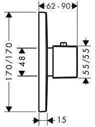 Смеситель Axor Urquiola 11731000 Highflow термостатический, внешняя часть, хром