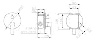 Смеситель для душа ESKO Singapore black SB 83-3 встраиваемый, однозахватный, на 3 потреб., черный