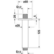 ��������� Duravit ����������, �������� ����, 125��, ���� UV0670022000