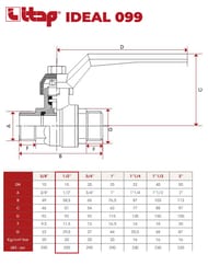 ���� ������� ITAP IDEAL 099 1/2"�� 40 PN �����, ��������������