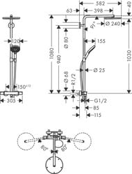 ������� ������� Hansgrohe Raindance Select S 240 1jet 27633670  ���������, ��� ����,������ �������