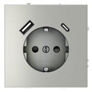 Розетка с USB, A+C Voltum S70 VLS040505, серебро