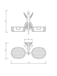 Migliore Luxor Решетка-корзинка двойная настенная, золото 26126