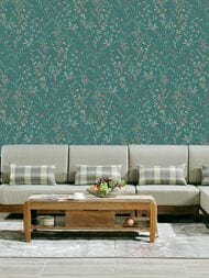 Обои виниловые на флизелине Grandeco Perfect Harmony PH 3209 (0,53х10,05) изумрудный рул.)