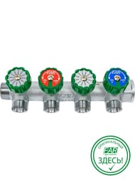Коллектор регулируемый FAR 3/4"ВН на 4 отвода М24х19, FK 3856 C34 — миниатюра 1
