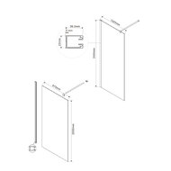 Душевая перегородка Vincea Walk in 1000x2000 VSW-1H100CGB   черный матовый — миниатюра 3