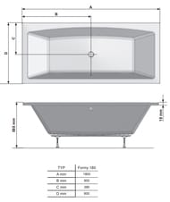 Ванна акриловая RAVAK FORMY 02 SLIM C891300000 1800x800 цвет:белый