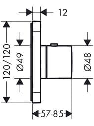 Смеситель Axor Citterio E 36702000 для душа, термостатический, хром