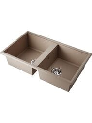 Мойка Omoikiri TEDORI 86-2 SA (860х510х200) врезная, 2 чаши, тетогранит, цвет бежевый 4993926