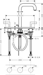 ��������� Axor Citterio 39136 ��� ����������� ������������� (���������) � �������, ������ 166��